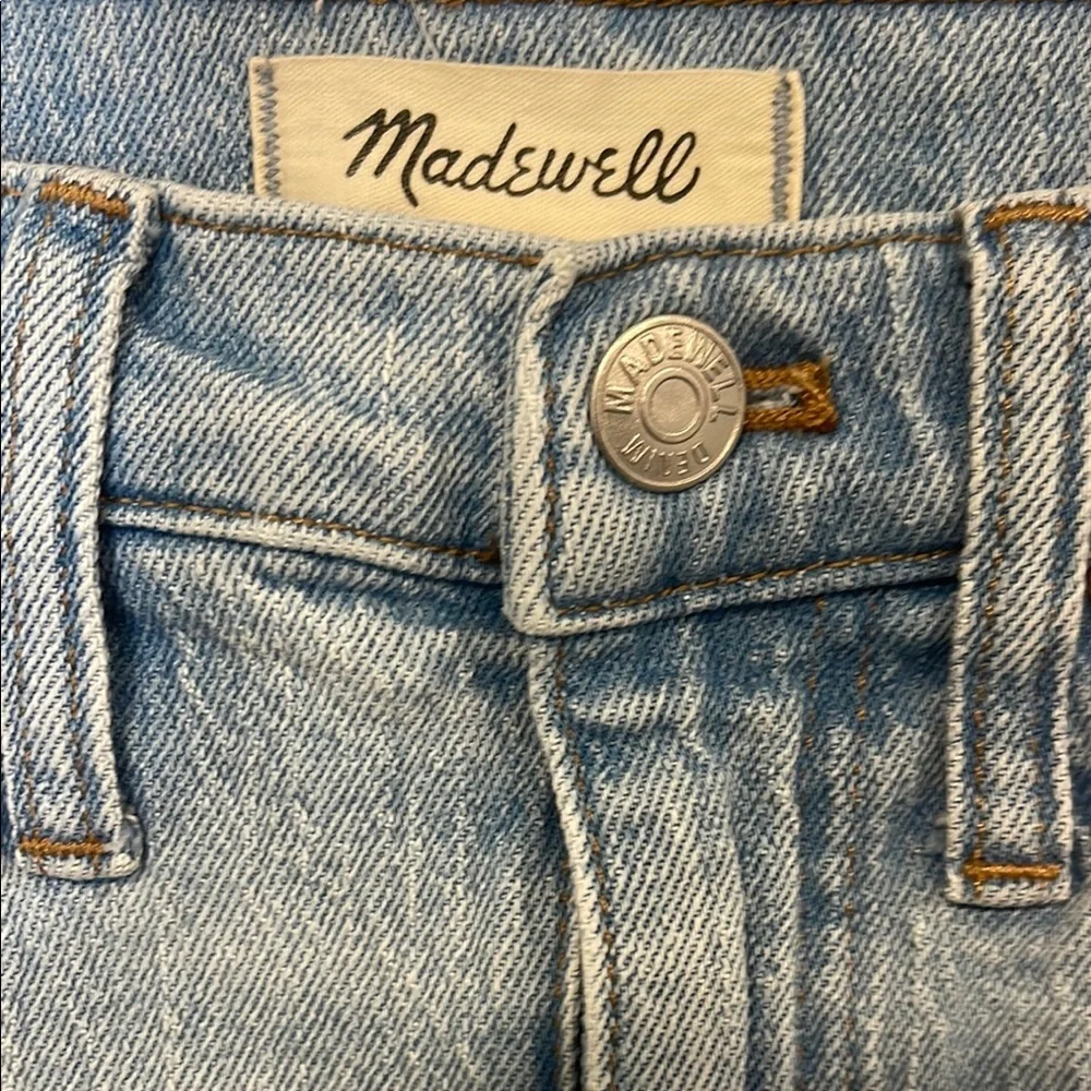 Madewell High-Rise Slim Crop Boyjean Light Wash Distressed Denim Jeans Size 24